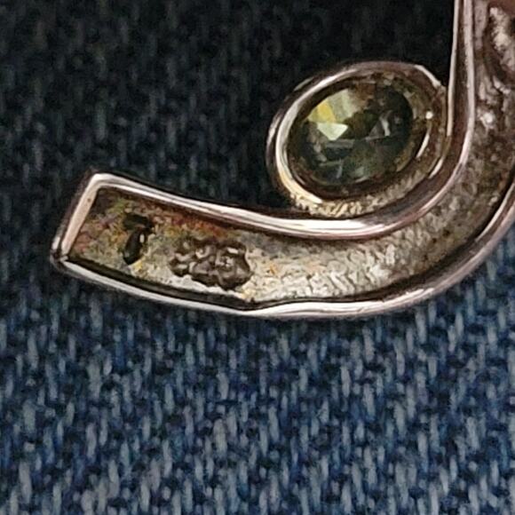 Sterling Silver Multi Stone Squiggly Dangle Earrings - Picture 5 of 9